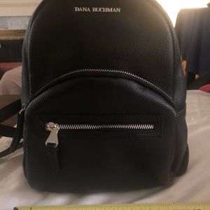 Black leather Dana Buchman backpack